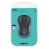 Logitech M185 wireless mouse in its original blister packaging