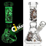 Reanice Glass Bong Set Smoking Water Pipes 14.5Mm Bowl Luminous Mini Handmade Bongs With Accessories