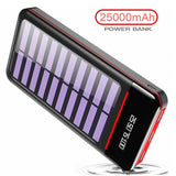 RLERON 25000mAh Solar Power Bank with LED Light, High Capacity External Battery Charger with 3x 2.4A USB Outputs & 2x 2.4A Inputs, Portable Charger - Imported from UK