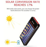 RLERON 25000mAh Solar Power Bank with LED Light, High Capacity External Battery Charger with 3x 2.4A USB Outputs & 2x 2.4A Inputs, Portable Charger - Imported from UK