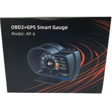 OBD2+GPS Smart Gauge, AP-6 Car HUD Head Up Display, High Definition Speedometer Car Diagnostic Tool Overspeed Fault Alarm for All Vehicles - Imported from UK