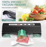 Slaouwo Automatic VK Vacuum Sealer Compact 100W Food Sealer Machine with 1 Roll Vacuum Bags Dry & Moist Modes Led Indicator Lights - Imported from UK