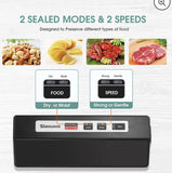 Slaouwo Automatic VK Vacuum Sealer Compact 100W Food Sealer Machine with 1 Roll Vacuum Bags Dry & Moist Modes Led Indicator Lights - Imported from UK