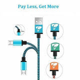 USB Type-C Cable High Quality Nylon Braided Fast Charging Cable, Pack of 3 (1m/1.5m/2m) GREY - Imported from UK