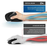 CSL Wireless Vertical Mouse, Bluetooth Optical Sensor, 1000-2400 DPI, 8 Buttons, Compatible with PC & Mac - Imported from UK