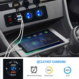 WUPP Car Circuit Breaker, Car Switch Panel with Digital Voltmeter, Dual USB Car Charger Adapter & Cigarette Lighter Socket (Container Product Without Box) - Imported from UK