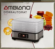 Ambiano Food Dehydrator 5 Tray 350W Stainless Steel base with LED Display - Imported from UK