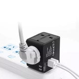 Universal Travel Adapter with Dual USB Charging Port, All-in-One Worldwide AC Outlet Plugs for Europe, UK, US, AU, Asia (Container Product Without Box) - Imported from UK