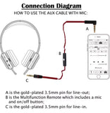 Gotor 3.5mm Stereo Audio Jack M/M AUX Extension Cable With Mic 1.5M - Imported from UK