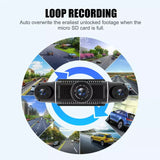 EUIOOVM Car Black Box DVR Dash Cam, 360-Degree Panoramic Car DVR, Full HD 1080P, 4 Channel Video Recorder, WiFi, GPS, G-Sensor, Front, Rear, Left and Right Vehicle Cameras, Loop Recording, WDR, Night Vision, 64GB Card Included - Imported from UK