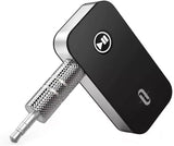 TaoTronics Bluetooth 4.0 Receiver Car Kit Portable Wireless Audio Adapter 3.5mm Stereo Output A2DP Built-in Microphone - Imported from UK