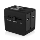 Universal Travel Adapter with Dual USB Charging Port, All-in-One Worldwide AC Outlet Plugs for Europe, UK, US, AU, Asia (Container Product Without Box) - Imported from UK