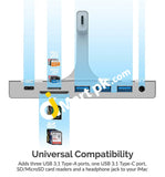Sabrent Multi-Port Imac Usb Type-C Hub With Front Access Ports Sd/Micro Sd Card Reader 3.5Mm