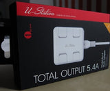 1byone 4 Port U-Station, 5.4A USB Multi Charger Adapter - Imported from UK