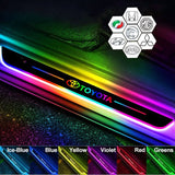 TOYOTA Car LED RGB Illuminated Door Sill Lights, 55cm Wireless Car Pedal Pathway Light, Auto-Sensing, Waterproof & Non-slip, Magnetic installation - Imported from UK