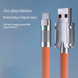 Super Fast Type C Charging Cable, 1m 120W 6A Type-C  Liquid Silicone Cable, Aluminum Alloy Interface with LED (Red) - Imported from UK