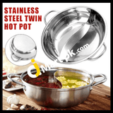 Stainless Steel Twin 30Cm Steamer Pot Hot Ruled Compatible Soup Stock Pots - Imported From Uk