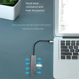 Aluminum Alloy Multi-Port USB Type C to USB 3.0 4 Port Hub Adapter - Imported from UK