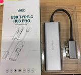 VAKO 9-in-2 USB Type-C Hub PRO for MacBook Pro/Air Triple Display Laptop Docking Station with Dual HDMI Ethernet SD/TF Slot 2x USB3.0 PD & Data Port - Imported from UK