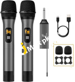 Tonor Uhf Dual Wireless Microphone Metal Dynamic Micro System With Rechargeable Receiver For Karaoke