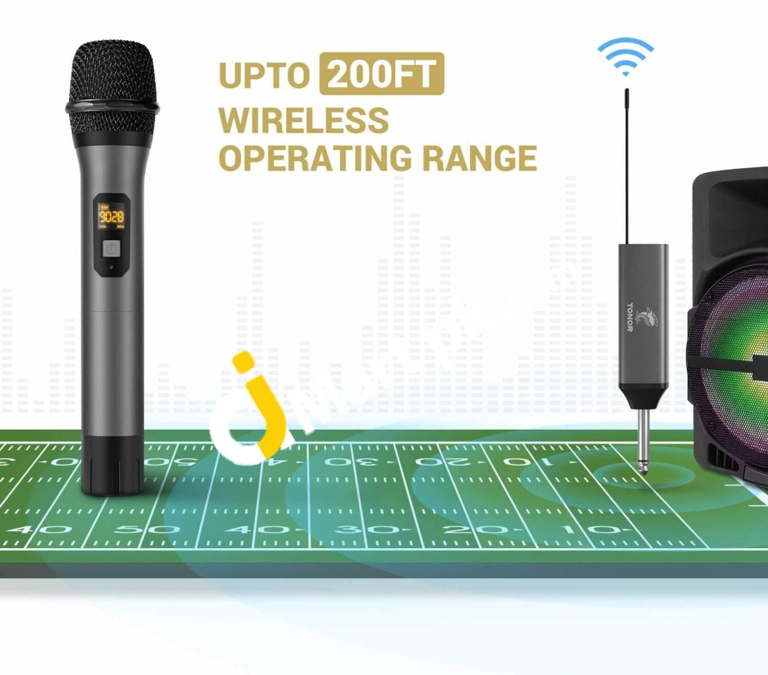 Dynamic Microsystems Tonor TW-630 UHF Dual Wireless Microphone Metal Dynamic Micro System w ...