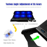 Topmate 12-15.6 Laptop Cooling Pad With Dual Usb Port 6 Fans Lcd Display Adjustable Stand - Imported