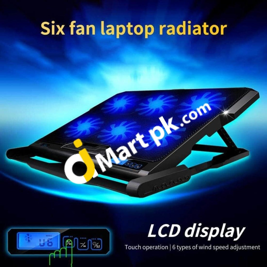 TopMate 12"15.6" Laptop Cooling Pad with Dual USB Port, 6 Fans, LCD D