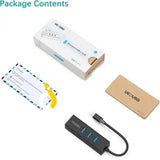 Ucouso 4-In-1 Usb C To 3X 3.0 Hub Type With 60W Power Delivery Charging Port - Imported From Uk