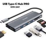 VAKO Type-C Hub PRO, 6-in-1 Hub with 4K HDMI Output, 3x USB3.0 Type-A, SD/Micro SD Card Slot - Imported from UK