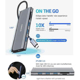 VAKO Type-C Hub PRO, 6-in-1 Hub with 4K HDMI Output, 3x USB3.0 Type-A, SD/Micro SD Card Slot - Imported from UK