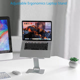 X9 10-15.6" Laptop Stand Ergonomic Aluminum Cooling Adjustable Foldable Laptop Riser Compatible with MacBook Air Pro Dell XPS Lenovo & More - Imported from UK