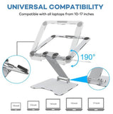 X9 10-15.6" Laptop Stand Ergonomic Aluminum Cooling Adjustable Foldable Laptop Riser Compatible with MacBook Air Pro Dell XPS Lenovo & More - Imported from UK