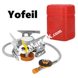 Yofeil Portable Camping Gas Stove Stainless Steel Folding Burners Picnic Mountaineering Cooking