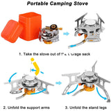 Yofeil Portable Camping Gas Stove Stainless Steel Folding Burners Picnic Mountaineering Cooking