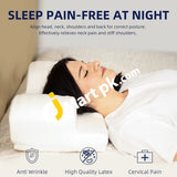 Your Face Pillow Beauty 100% Natural Latex Anti-Wrinkle For Neck Pain & Back Sleeping - Imported