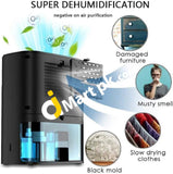 Air Dehumidifier 1200Ml Compact & Portable With 4 Modes Automatic Shutdown Ultra Quiet For Removing