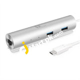 1Byone Usb 3.0 Superspeed Aluminum 3-Port Fast Data Transfer Hub + 1G Rj45 Port For Macbook -