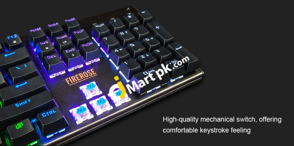 1STPLAYER FIREROSE MK3 V2 Mechanical Gaming Keyboard with Blue Switche ...