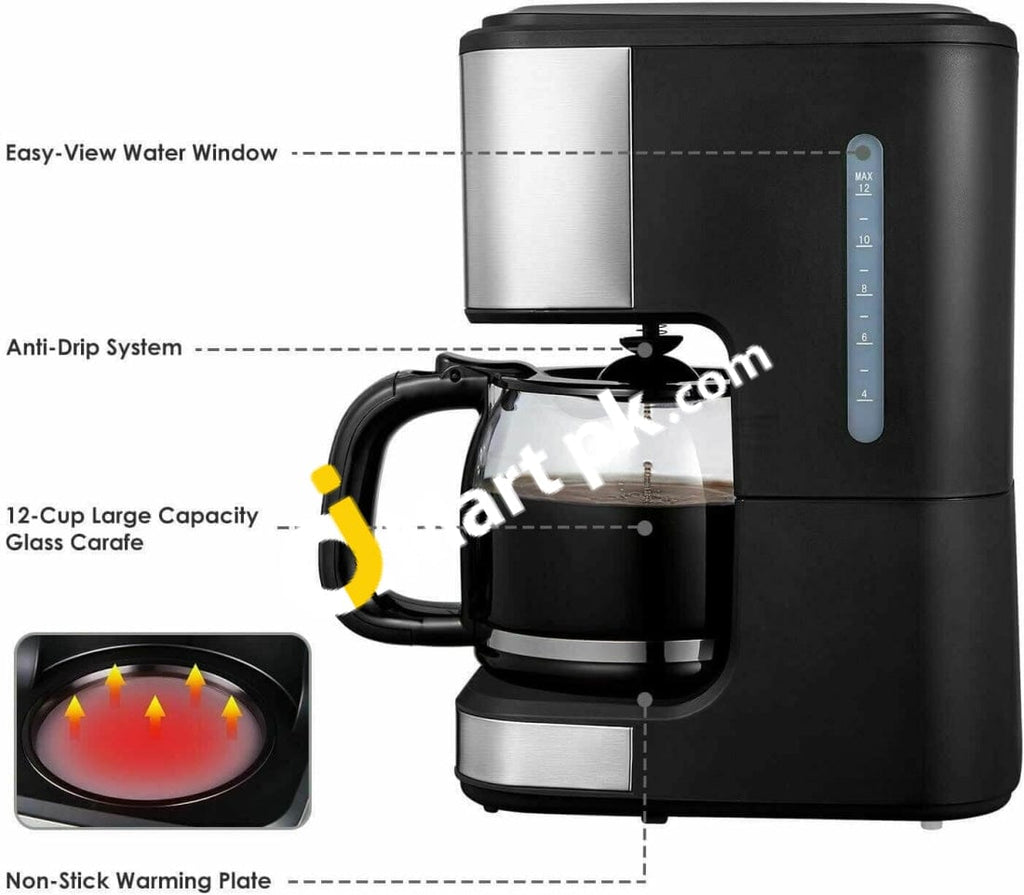 AICOK Filter Drip Coffee Machine with Permanent Glass Jug 900w Impor