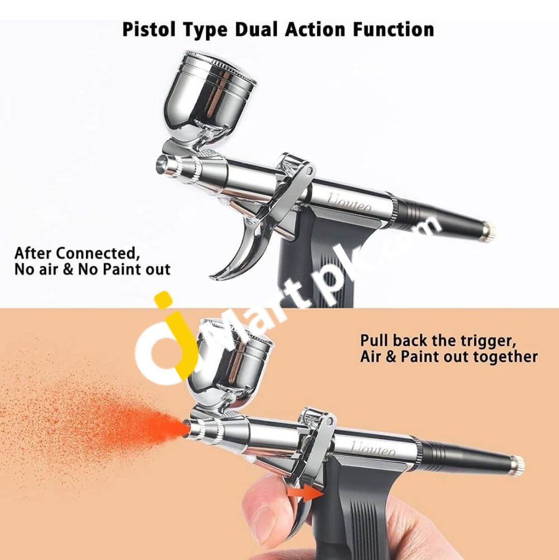 Airbrush Trigger Gun Air Brush With 0.3 Mm Needles 7Cc & 10 Cc Cup For Art Painting Tattoo Cake