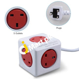 Allocacoc PowerCube Extended 3M 5way Wall Socket Adapter (Non-USB) - Imported from UK