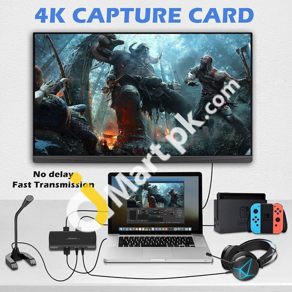 Audio Video Game Capture Card 4K 1080P 60Fps Hdmi/F + Mic To Usb ...