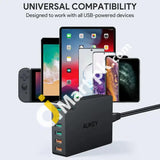 Aukey 6 Usb Port Qualcomm Quick Charge 3.0 Desktop Charger (60W) - Imported From Uk