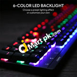 Aukey Mechanical Gaming Keyboard 6 Color Led Backlit Blue Switch Full N-Key Rollover Durable &