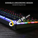 Aukey Mechanical Gaming Keyboard 6 Color Led Backlit Blue Switch Full N-Key Rollover Durable &