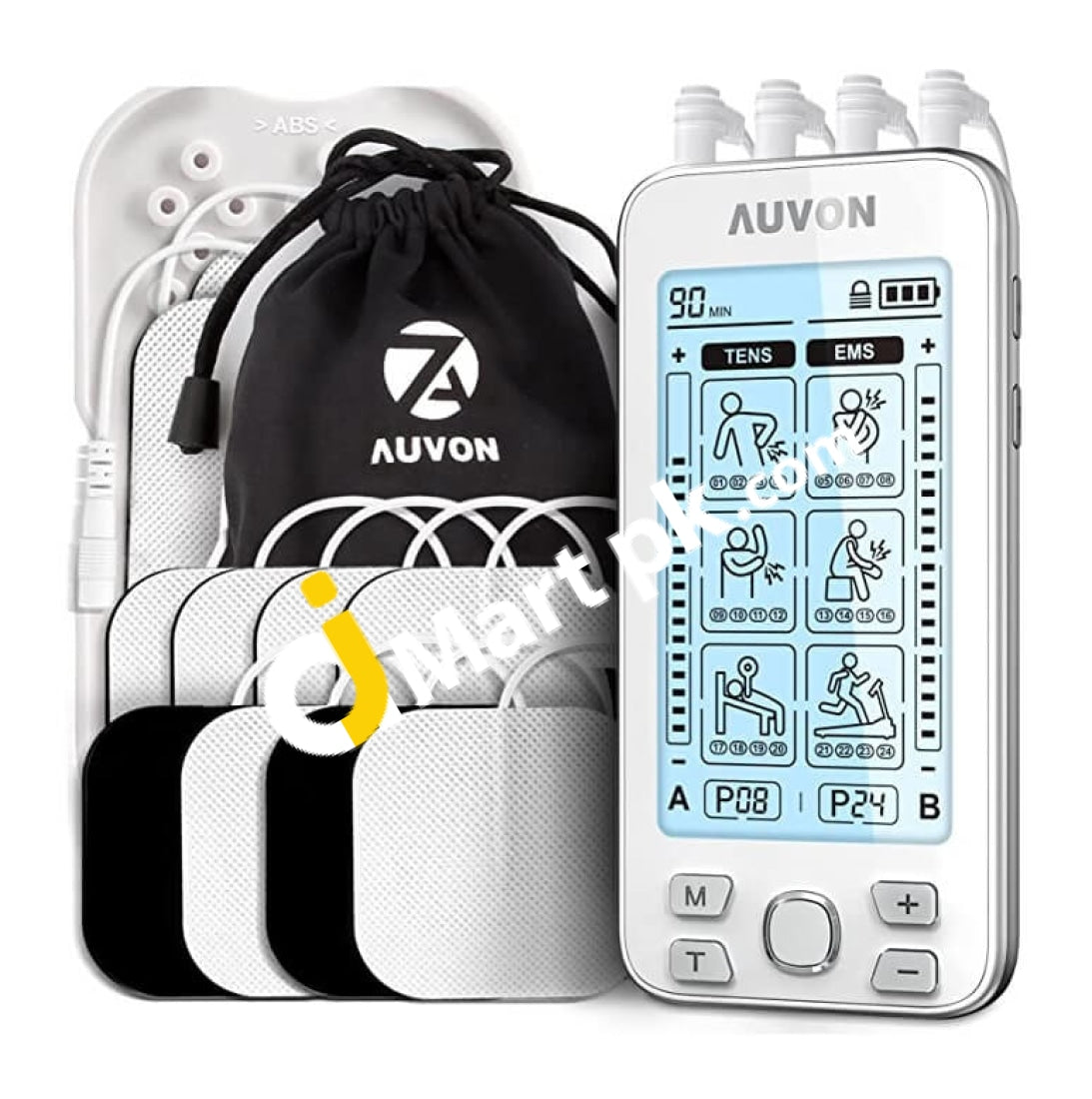 AUVON 24 Modes Dual Channel TENS Unit Muscle Stimulator with 2X Batter