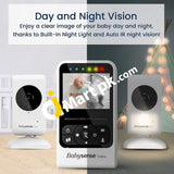 Babysense Video Baby Monitor With 2.4 Lcd Display & 2 Cameras Two-Way Communication Eco Mode Night