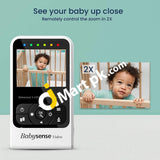 Babysense Video Baby Monitor With 2.4 Lcd Display & 2 Cameras Two-Way Communication Eco Mode Night