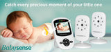 Babysense Video Baby Monitor With 2 Cameras 2.4 Lcd Infrared Night Vision 2-Way Talk Room