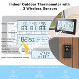 Baldr Wireless Digital Indoor/Outdoor Thermometer Hygrometer With 3 Sensors Real-Time Humidity Meter